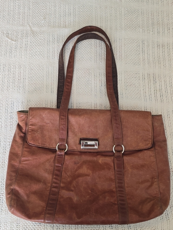 Viva Bags of California Handbags - Viva Bags Of California Classic Brown Leather Tote Made In USA